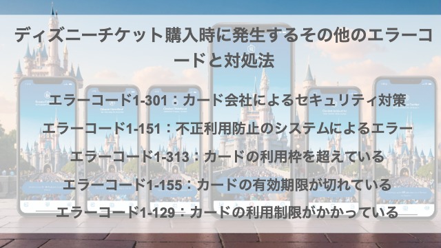 ディズニーチケット購入時に発生するその他のエラーコードと対処法
