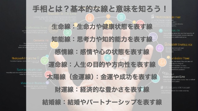 手相とは？基本的な線と意味を知ろう！