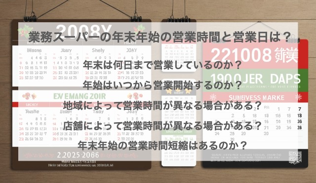 業務スーパーの年末年始の営業時間と営業日【2025】